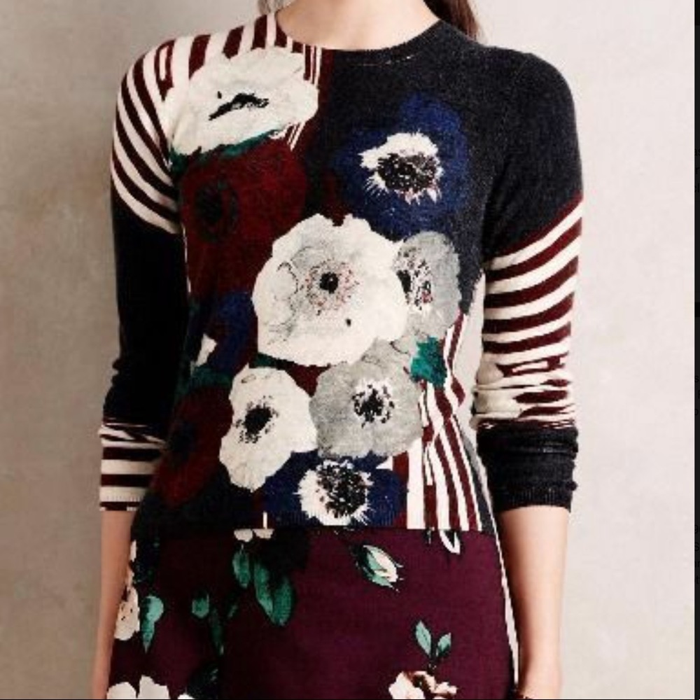 NEW Anthropologie Samantha Sung PeonySweater Z20-6